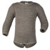 ENGEL baby romper wol zijde met LANGE MOUW effen WALNOOT