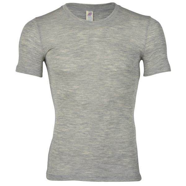 ENGEL wol zijde HEREN shirt met korte mouw GRIJS