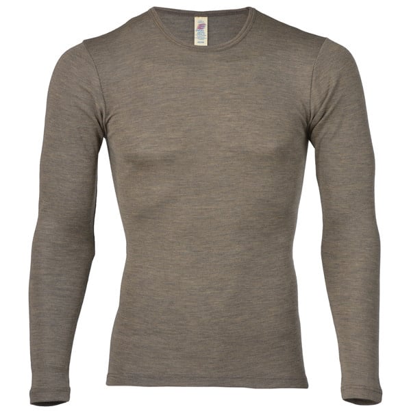 ENGEL Wol zijde LONGSLEEVE HEREN wollen ondergoed WALNOOT