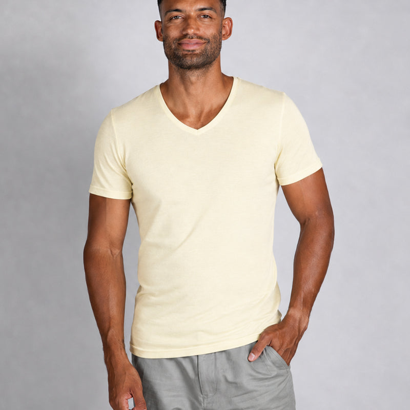 ENGEL Wolle Seide HERREN Kurzarmshirt EISBLAU