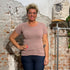 ENGEL Wol zijde shirt korte mouw dames DUSTY ROSE