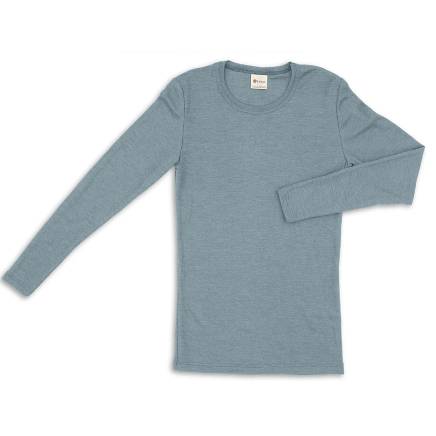 ENGEL Wol zijde LONGSLEEVE HEREN wollen ondergoed IJSBLAUW