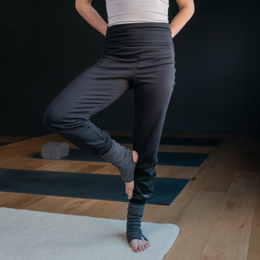 ENGEL NATUR Wol zijde yoga broek dames ZWART 240 gr/m2