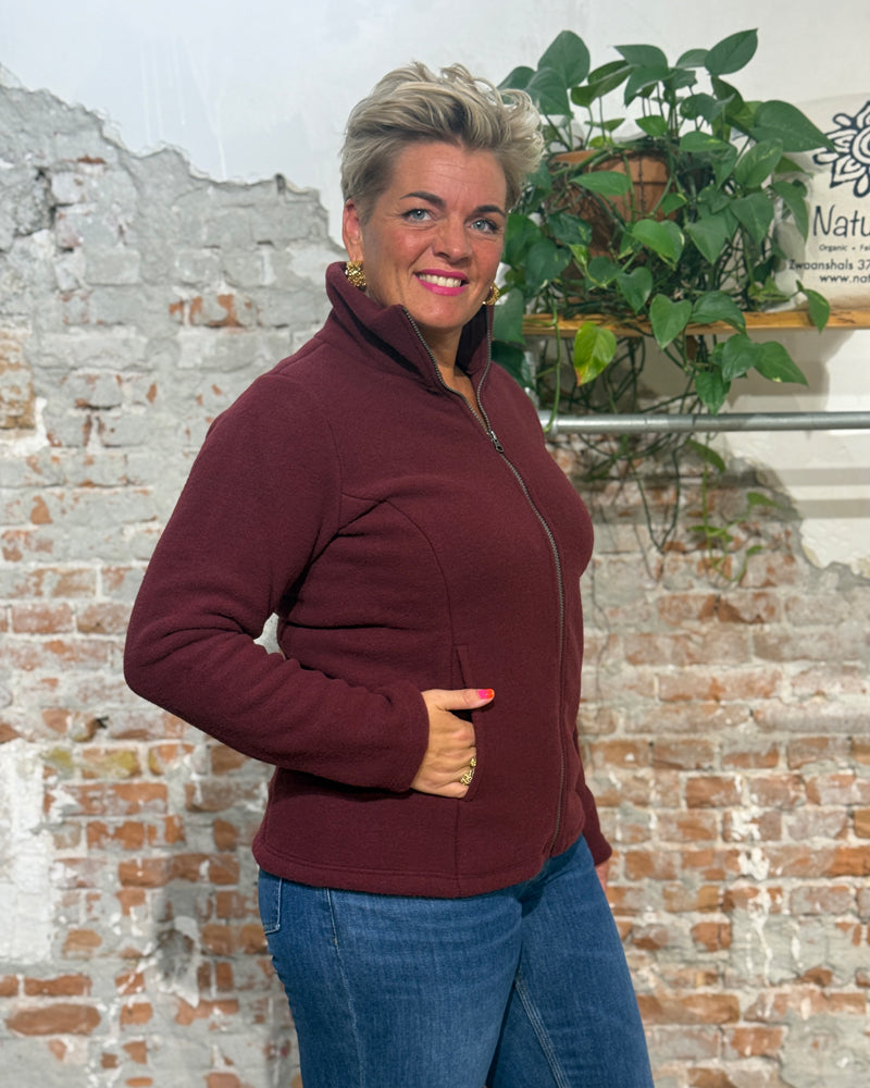 ENGEL wollen Jas vest dames wolfleece BORDEAUX