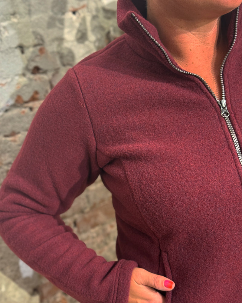 ENGEL wollen Jas vest dames wolfleece BORDEAUX