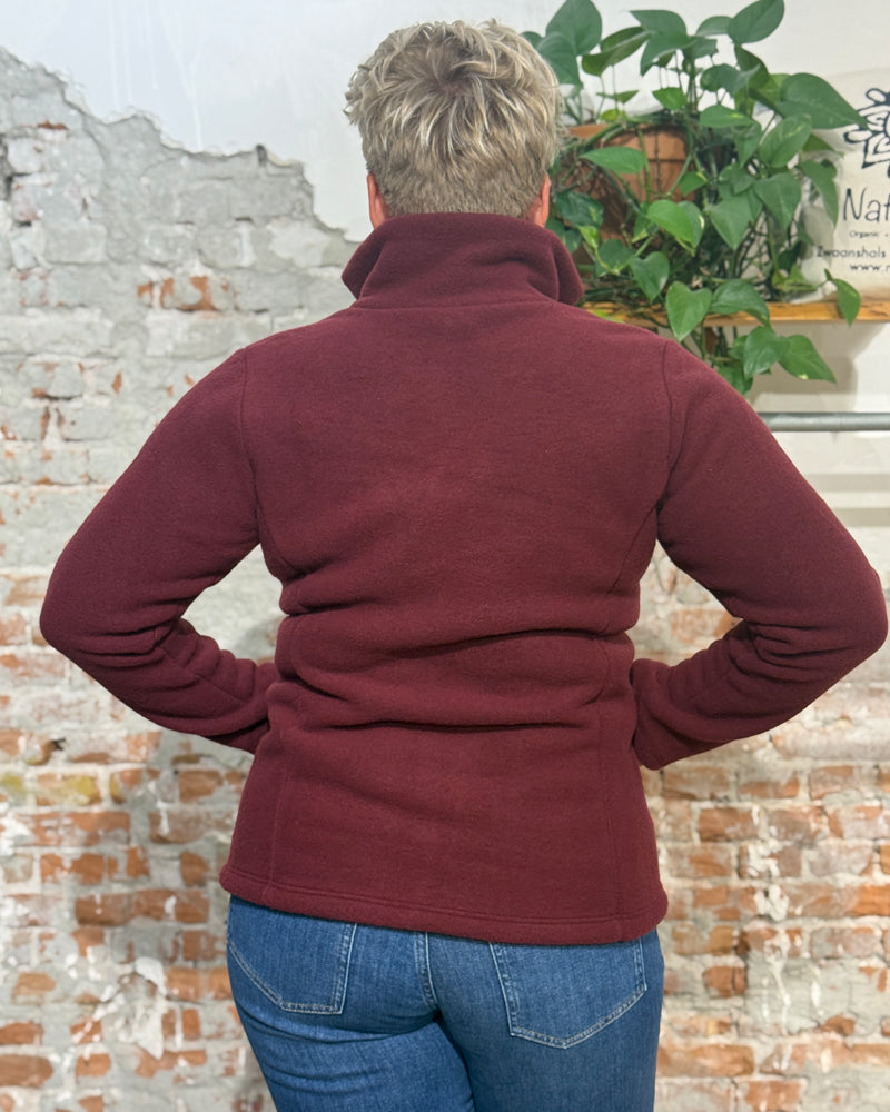 ENGEL wollen Jas vest dames wolfleece BORDEAUX