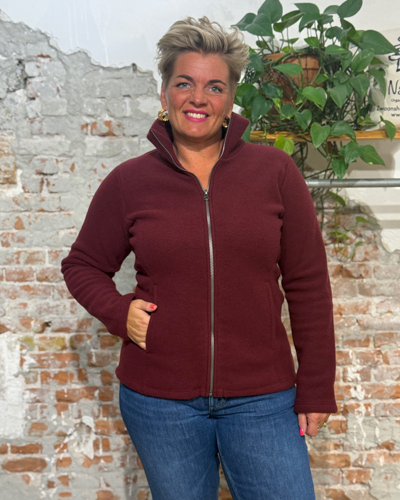 ENGEL wollen Jas vest dames wolfleece BORDEAUX