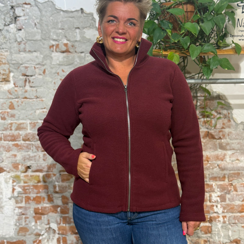 ENGEL wollen Jas vest dames wolfleece BORDEAUX