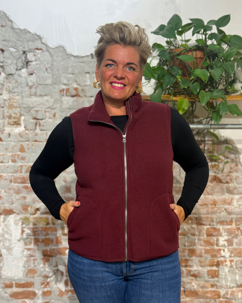 ENGEL wollen BODYWARMER dames wolfleece BORDEAUX