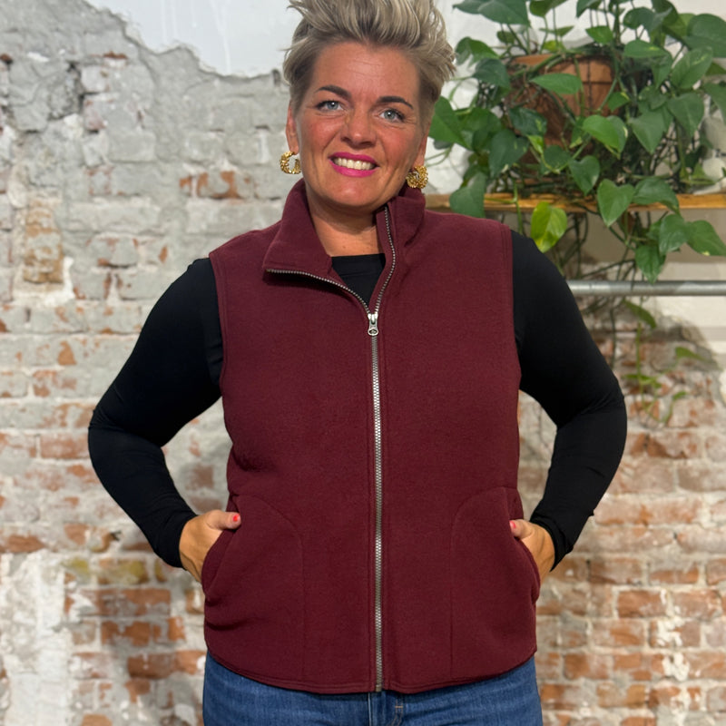 ENGEL wollen BODYWARMER dames wolfleece BORDEAUX