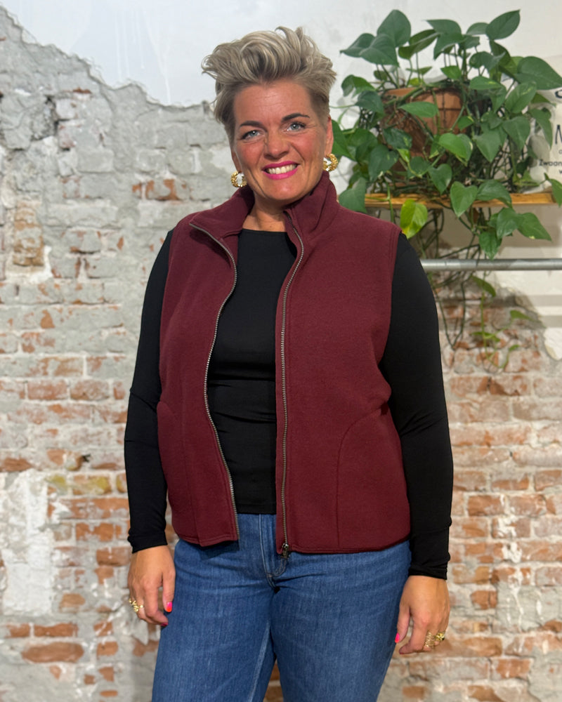ENGEL wollen BODYWARMER dames wolfleece BORDEAUX