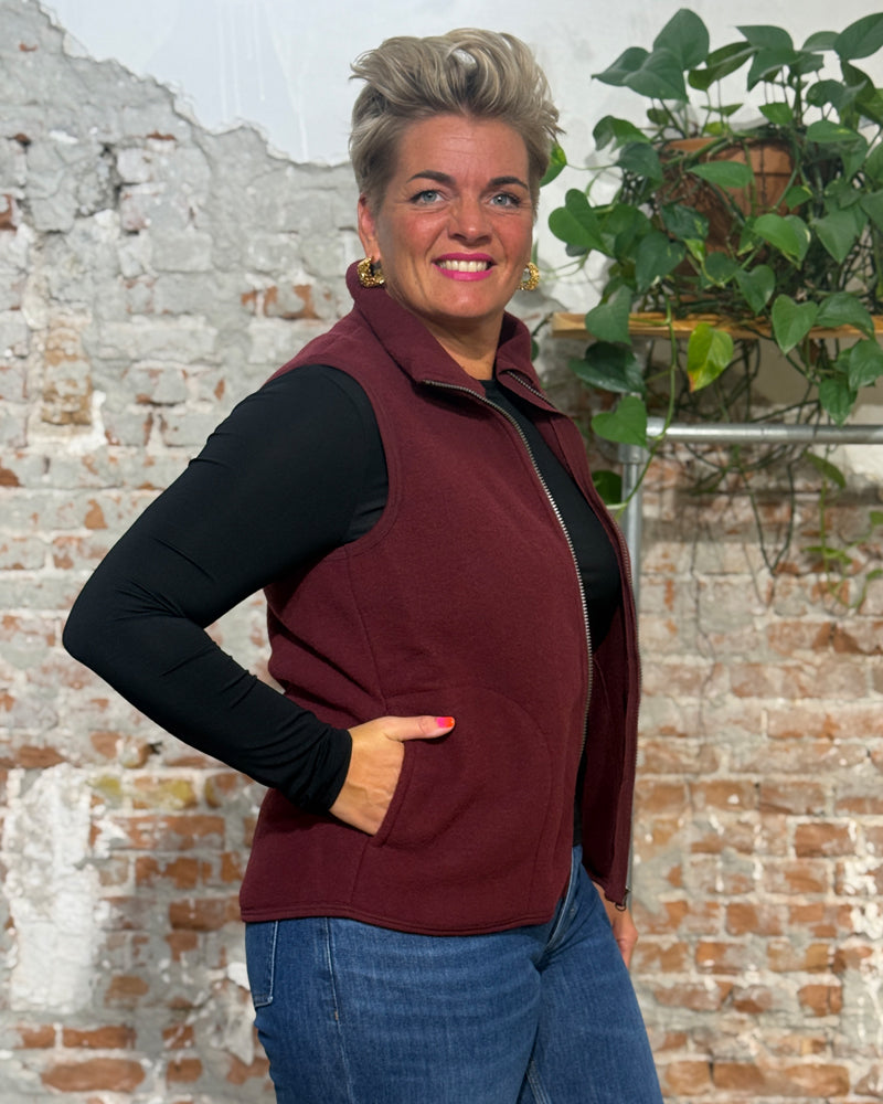 ENGEL wollen BODYWARMER dames wolfleece BORDEAUX