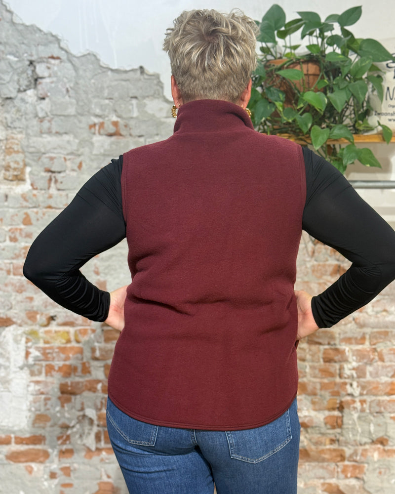 ENGEL wollen BODYWARMER dames wolfleece BORDEAUX