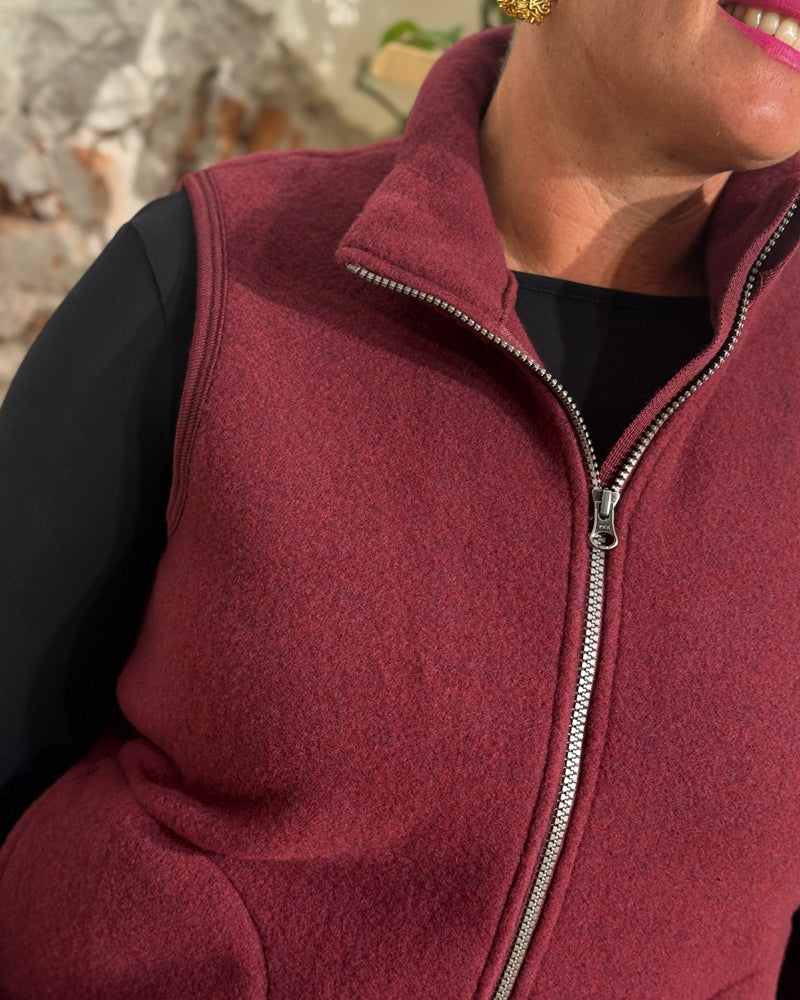 ENGEL wollen BODYWARMER dames wolfleece BORDEAUX
