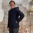 ENGEL Wollen jas vest heren wolfleece capuchon ZWART