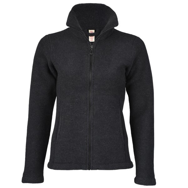 ENGEL wollen Jas vest dames wolfleece ZWART MELANGE