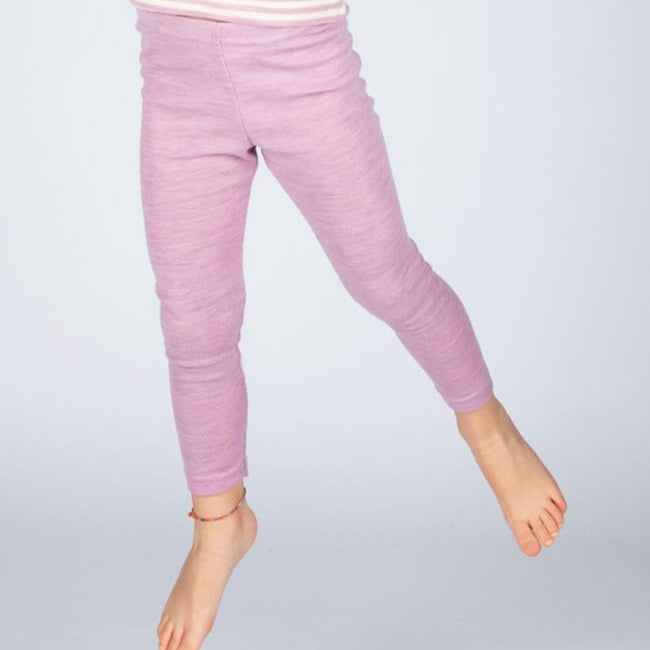 ENGEL wollen legging voor KIND effen ROSEWOOD pure wol