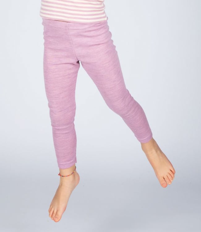 ENGEL wollen legging voor KIND effen ROSEWOOD pure wol