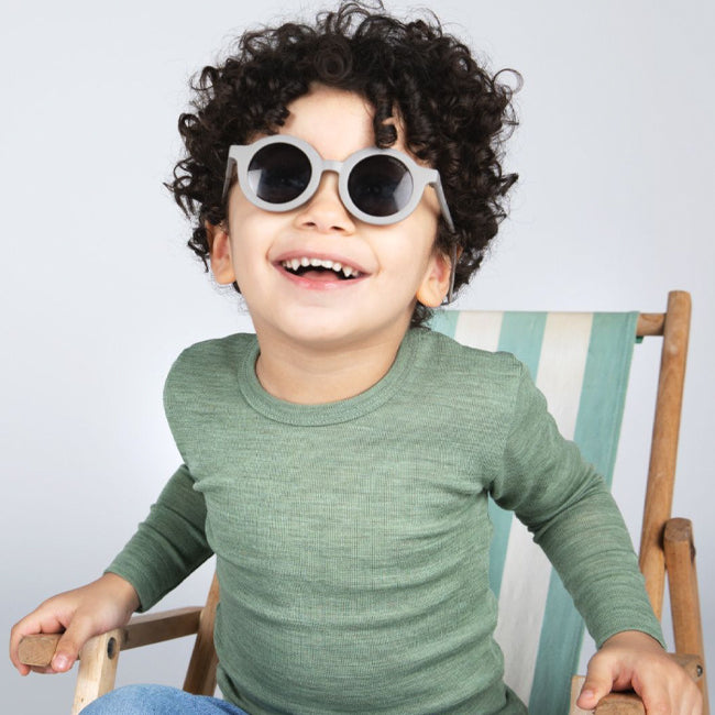 ENGEL wollen longsleeve voor KIND effen SAGE pure wol