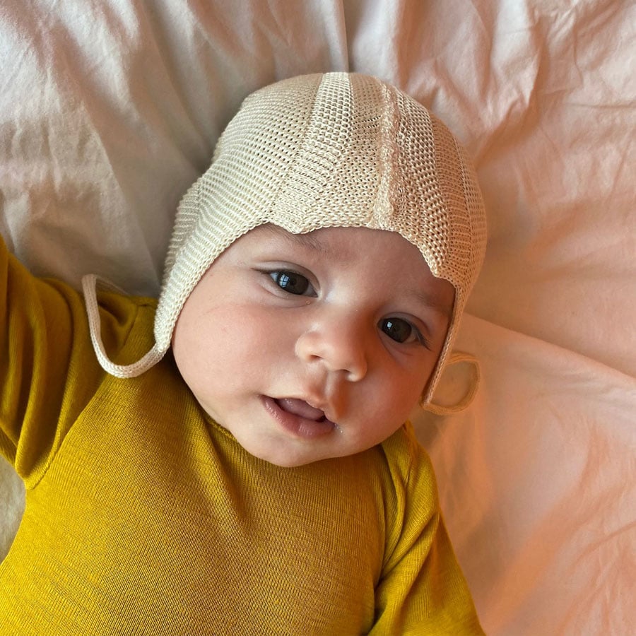 Engel Natur zijden mutsje 100% zijde baby pixie NATUREL