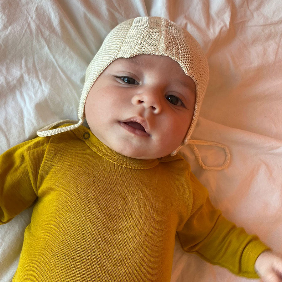 Engel Natur zijden mutsje 100% zijde baby pixie NATUREL