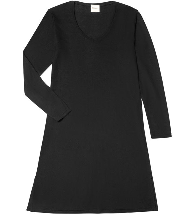 ENGEL Wol zijde pyjama nachthemd dames ZWART LIMITED