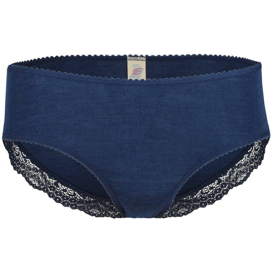 Engel Natur Wol zijde slip dames met KANT NAVY