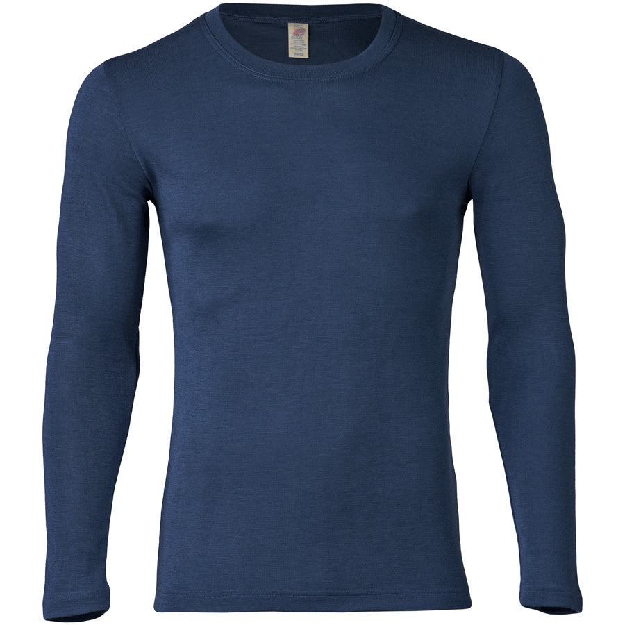 ENGEL Wol zijde LONGSLEEVE HEREN wollen ondergoed NAVY