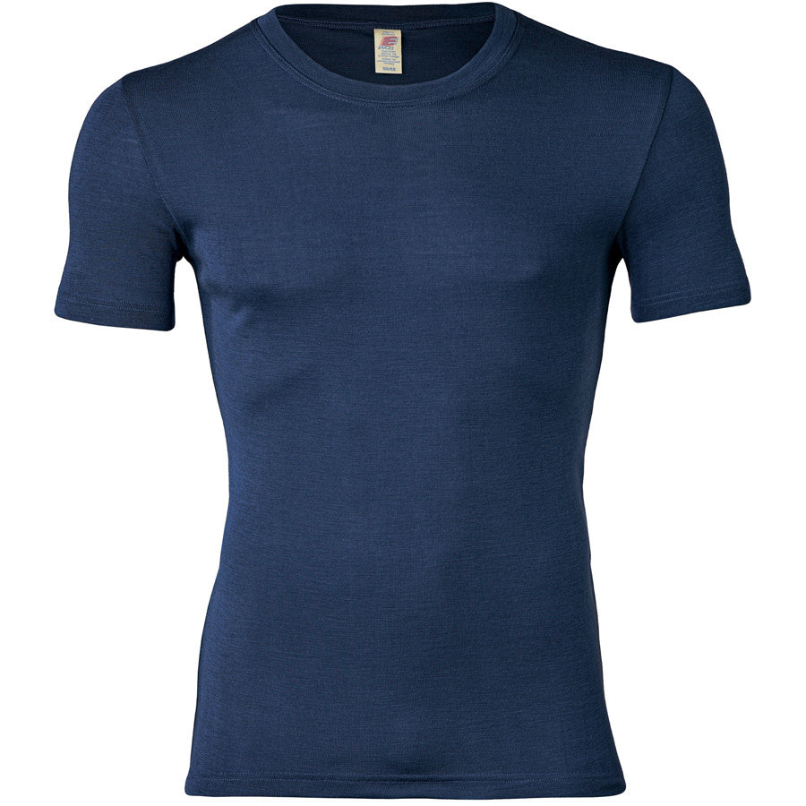 ENGEL wol zijde HEREN shirt met korte mouw NAVY