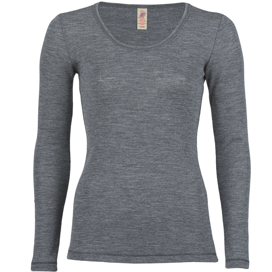 ENGEL Wollen longsleeve dames van biologische wol LEISTEEN