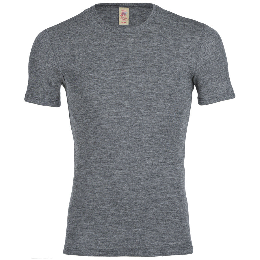 Engel Natur puur wollen HEREN shirt korte mouw LEISTEEN