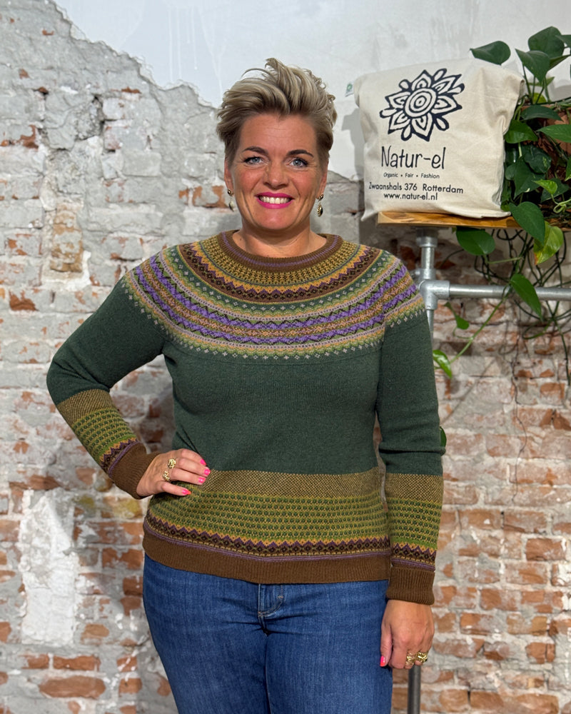 ERIBÉ merino wollen ALPINE TRUI THISTLE met angora