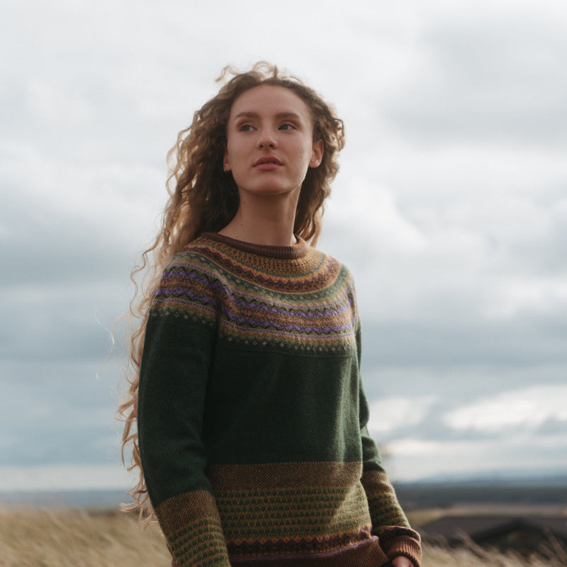 ERIBÉ merino wollen ALPINE TRUI THISTLE met angora