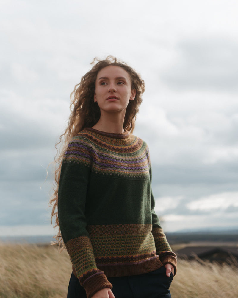 ERIBÉ merino wollen ALPINE TRUI THISTLE met angora