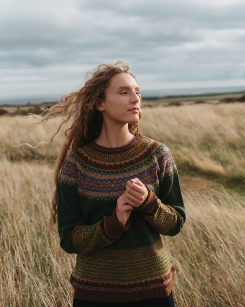ERIBÉ merino wollen ALPINE TRUI THISTLE met angora