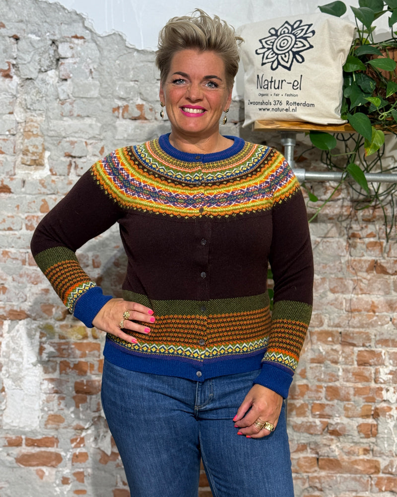 ERIBÉ merino wollen vest ALPINE EBONY met angora