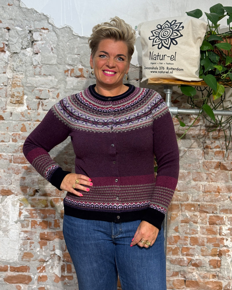 ERIBÉ merino wollen vest ALPINE TYRIAN met angora