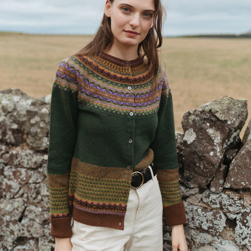 ERIBÉ merino wollen vest ALPINE THISTLE met angora