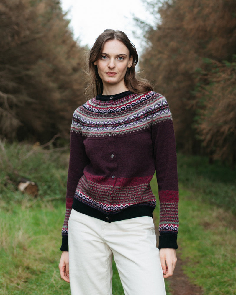 ERIBÉ merino wollen vest ALPINE TYRIAN met angora