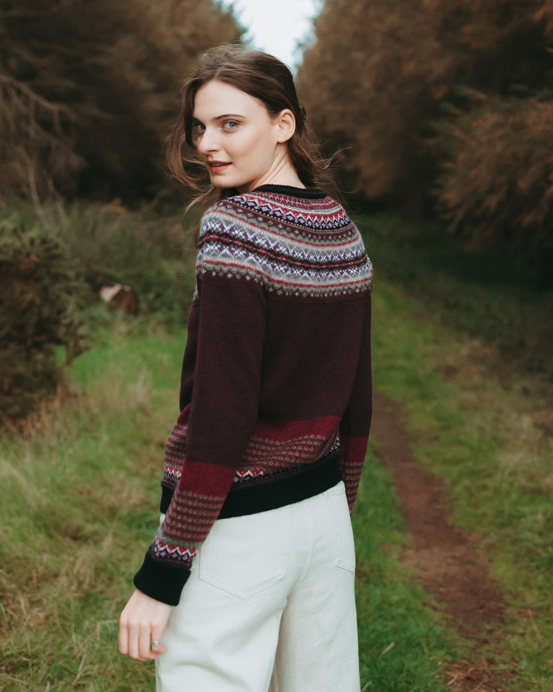 ERIBÉ merino wollen vest ALPINE TYRIAN met angora