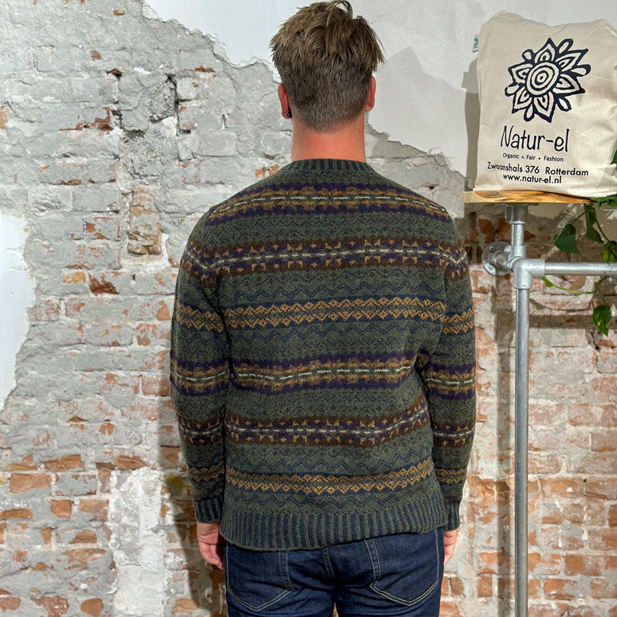 ERIBÉ wollen trui shetland wol supersoft BRODIE WOODLAND