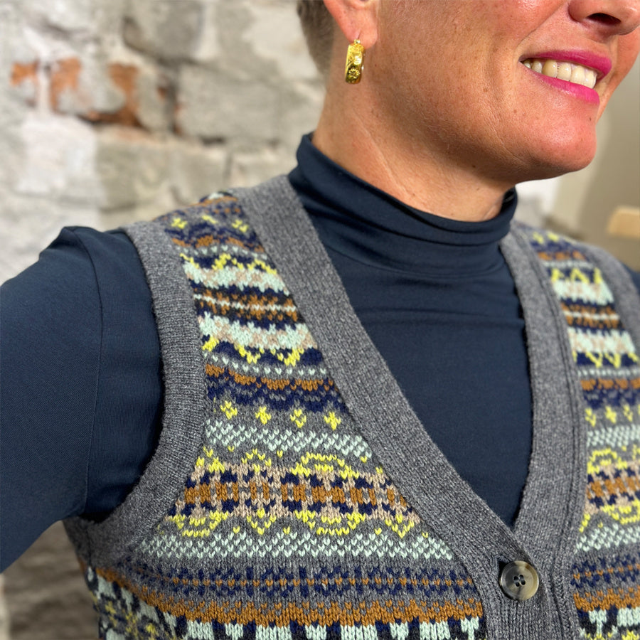 ERIBÉ wollen spencer dames vest KINROSS GARNET