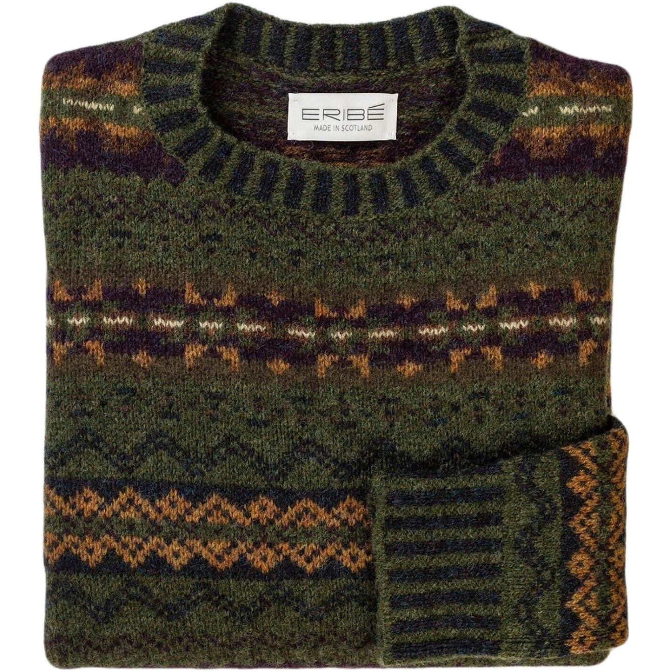ERIBÉ wollen trui shetland wol supersoft BRODIE WOODLAND