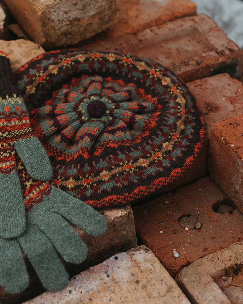 ERIBE Wollen BARET BRAEMAR OAKLEY 100% merino Fairisle ALLOA