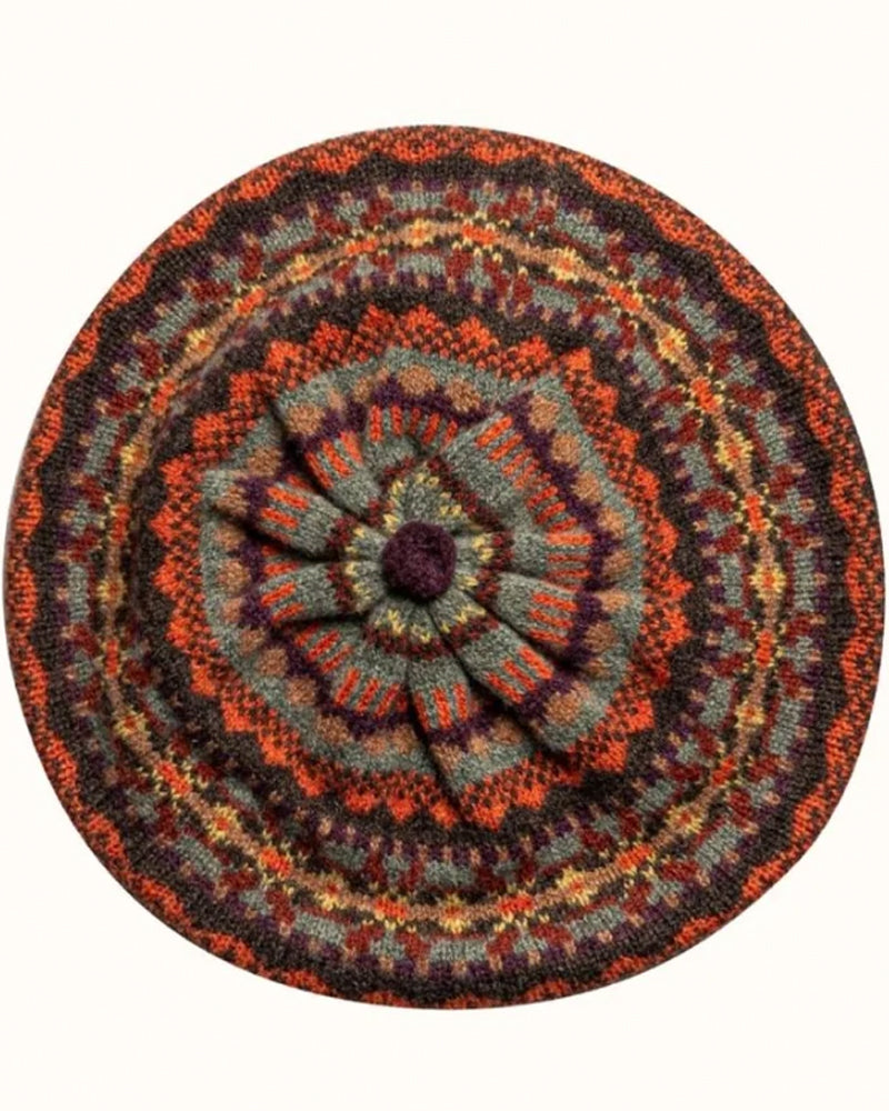 ERIBE Wollen BARET BRAEMAR OAKLEY 100% merino Fairisle ALLOA