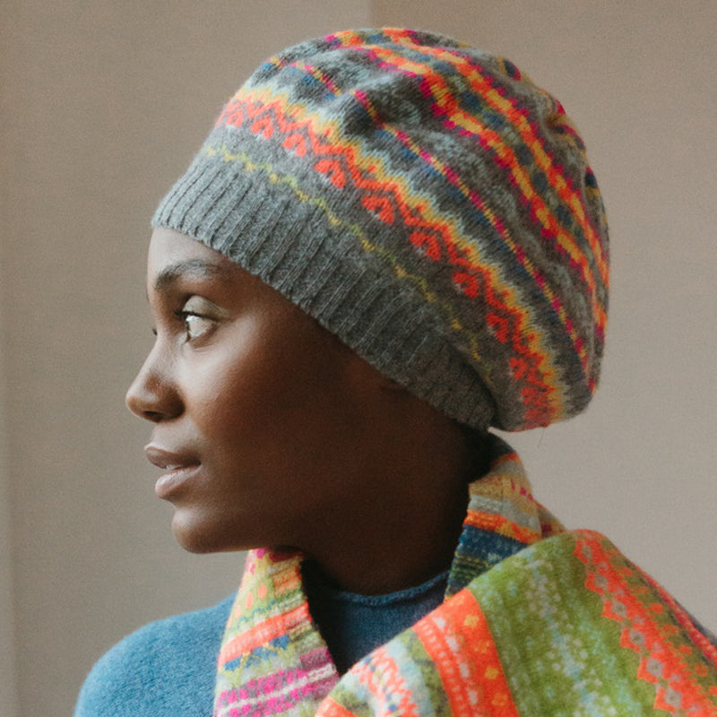 ERIBE Wollen BARET CHARM BONNIE 100% merino Fairisle ALLOA