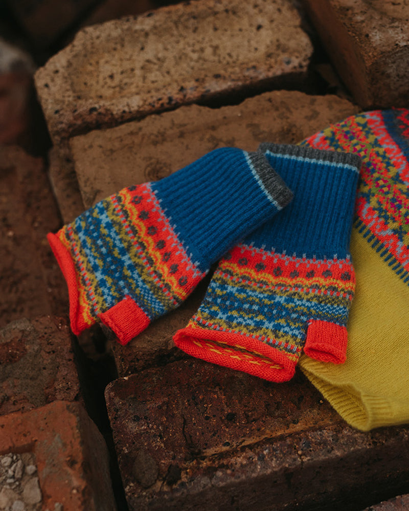 ERIBE Wollen POLSWARMERS 100% merino Fairisle ALLOA CHARM BONNIE