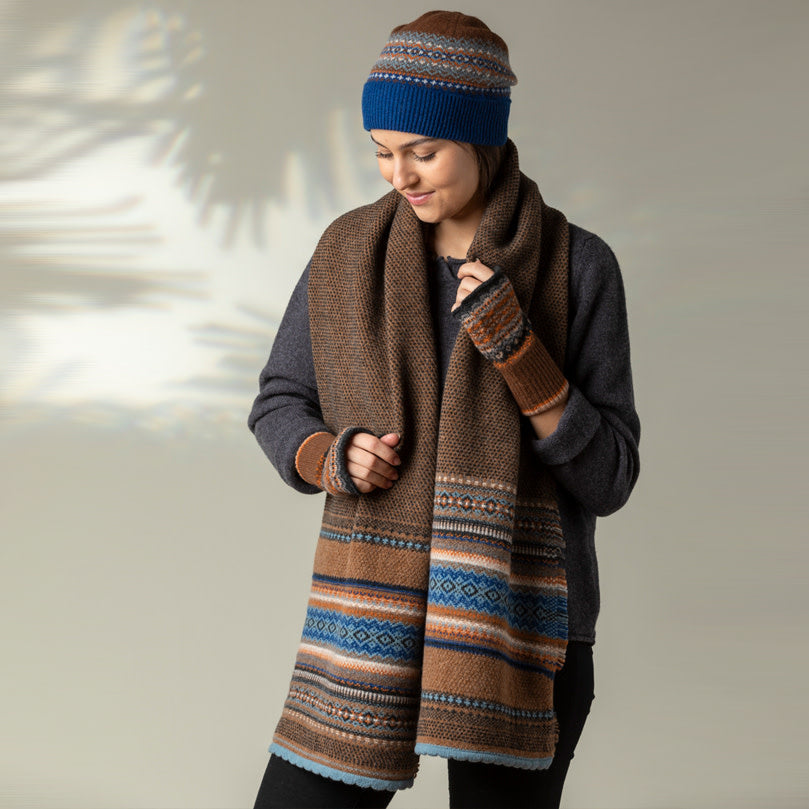 ERIBE Wollen sjaal shawl 100% merino lamswol ALPINE WINTER