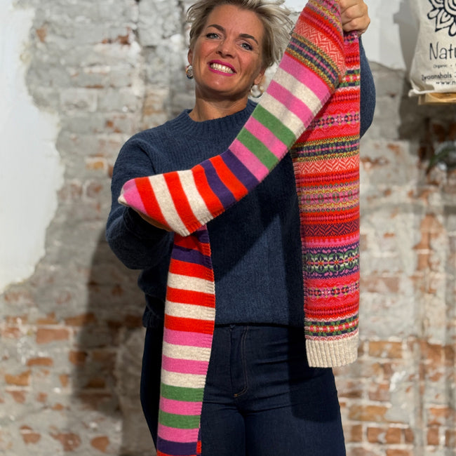 ERIBE Wollen sjaal 100% merino lamswol STOBO ROSA