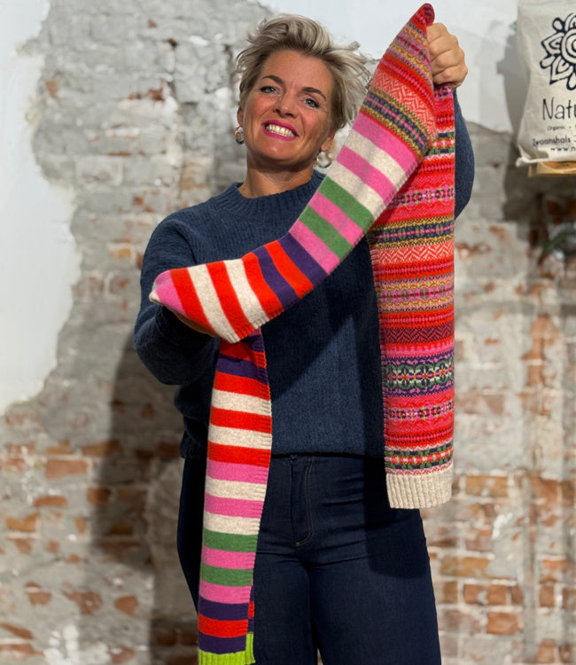 ERIBE Wollen sjaal 100% merino lamswol STOBO ROSA